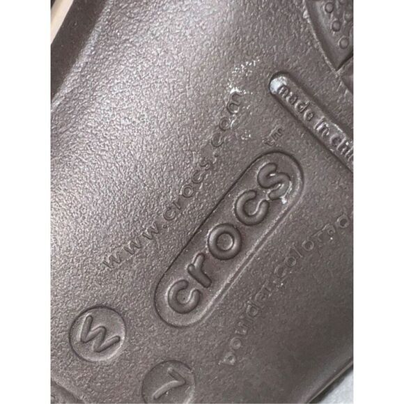 Crocs Women's Crocband Flats Mary Jane Slip On Croclite Brown Size 7 - Picture 6 of 7